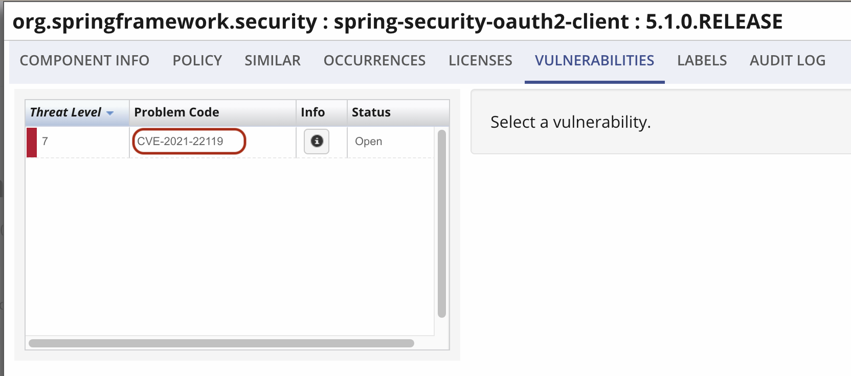 spring-security-oauth2-client version 5.1.0.RELEASE vulnerable to CVE-2021-22119