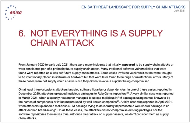 Section 6 of ENISA’s report Titled Not Everything is a Supply Chain Attack