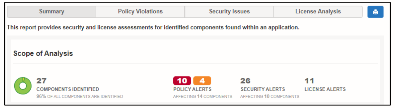 Nexus Vulnerability Scanner Summary