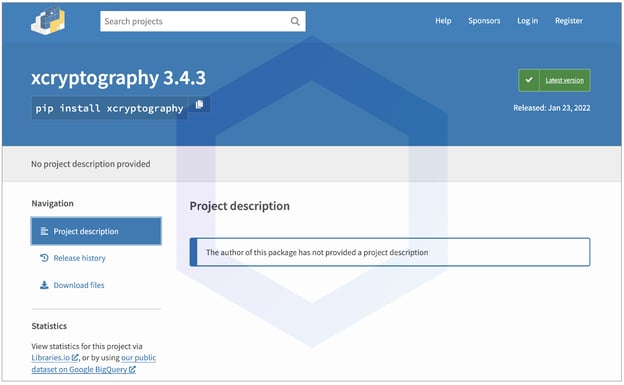 xcryptography pypi page