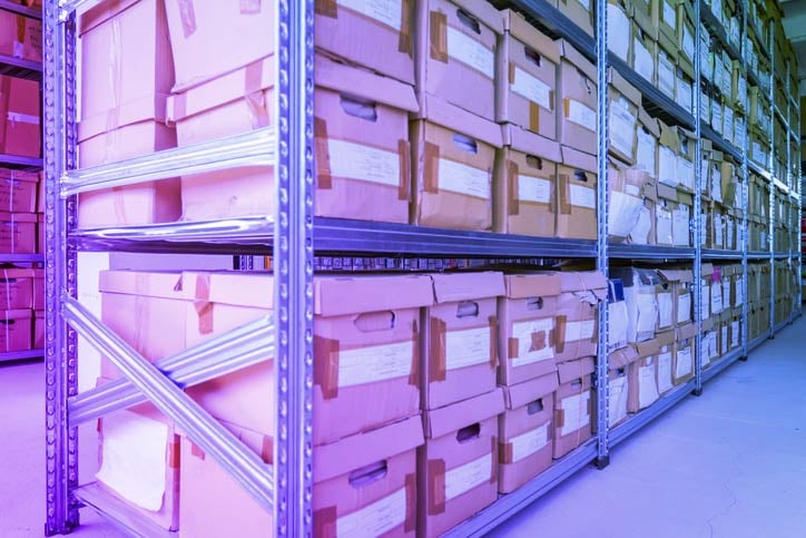 Storage Containers And Blankets In Warehouse High-Res Stock Photo - Getty  Images