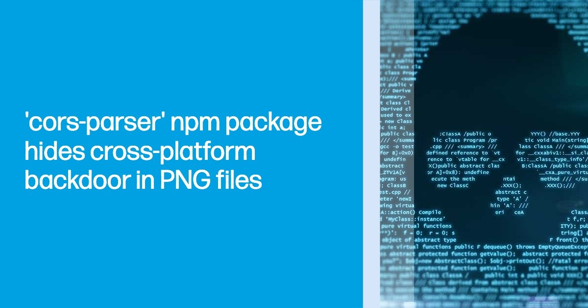 'cors-parser' npm package hides cross-platform backdoor in PNG files